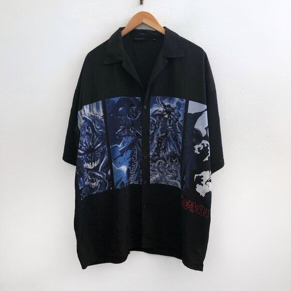 SPAWN 2002 Vintage Short Sleeve Button Up Shirt 2XL
